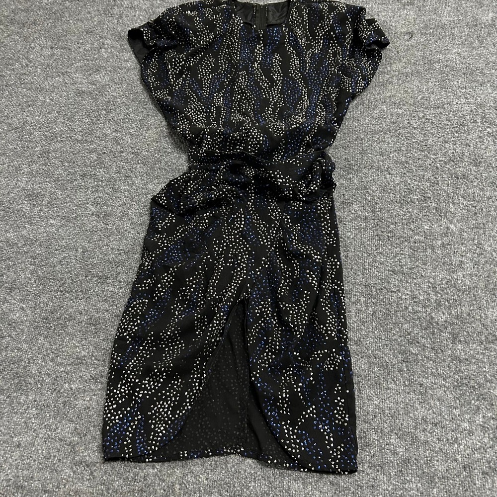 2 Hearts Dress Womens Size 7/8 Black Blue Silver Metallic Dot Sparkle Cocktail